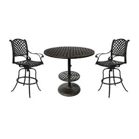 Bar Table & 2 Elizabeth Swivel Barstools